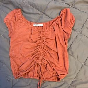 Burnt orange cinched front t-shirt